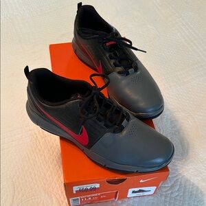 Nike Men's Black and Red Golf Shoes